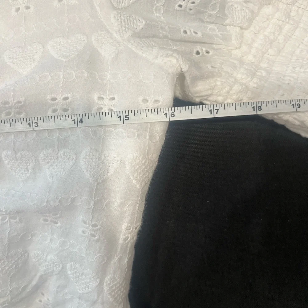 English Factory White Mini Dress with Puff Sleeves. Size M - Picture 7 of 7